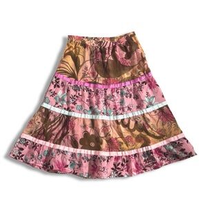 United Colors of Benetton Floral Y2K cotton and silk skirt